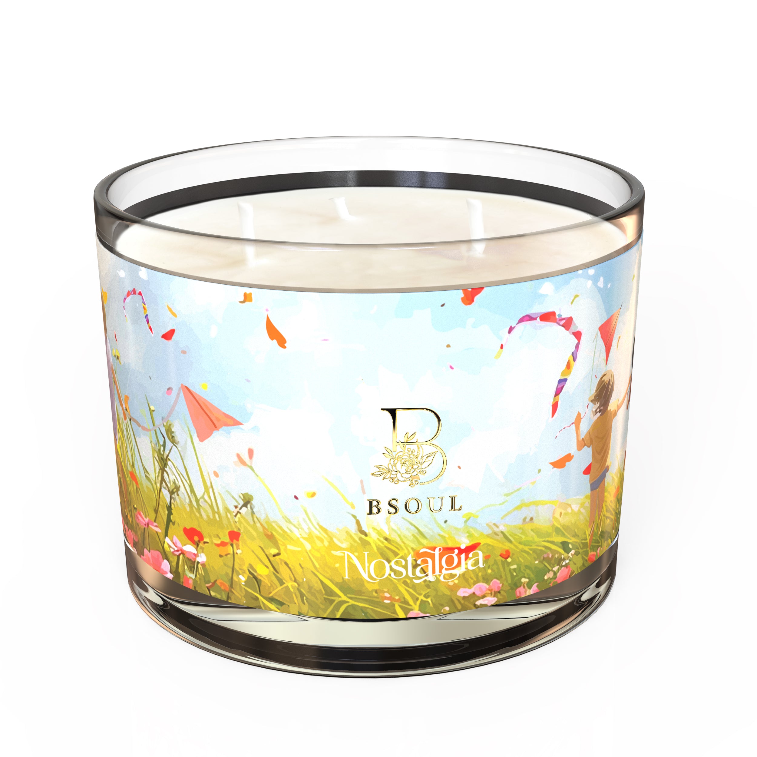 3 Wick Glass with Lid